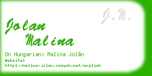 jolan malina business card